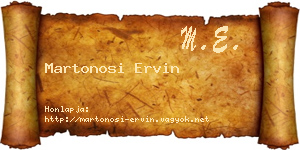 Martonosi Ervin névjegykártya