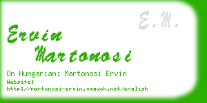 ervin martonosi business card